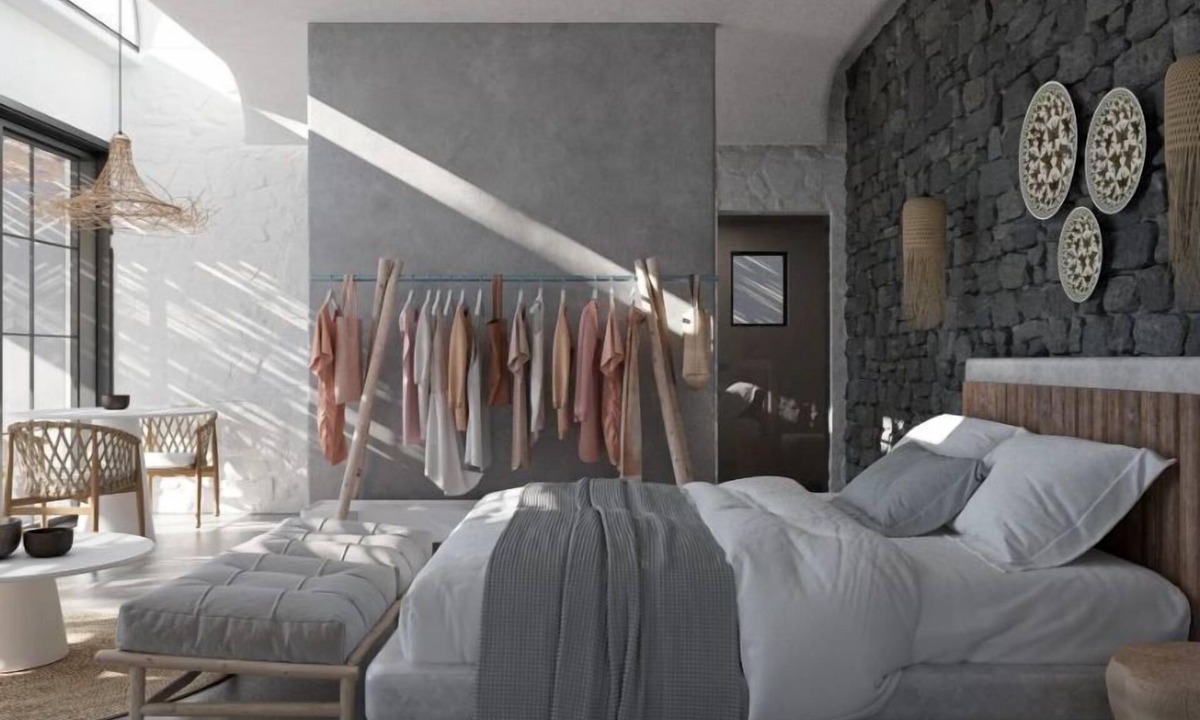 Perivolos Apartment | Apocalypsis Suite | walk out Sea View patio with Private Heated Pool