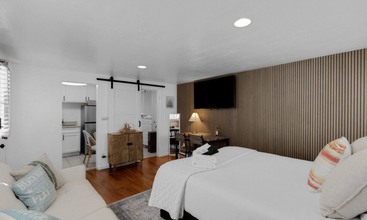 The Strand Apartment | Blocks from the beach, enjoy this newly renovated studio.