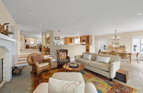 Hollywood Beach House | Beachfront abode with spacious deck, pool table, gas grill, smart TVs, & W/D