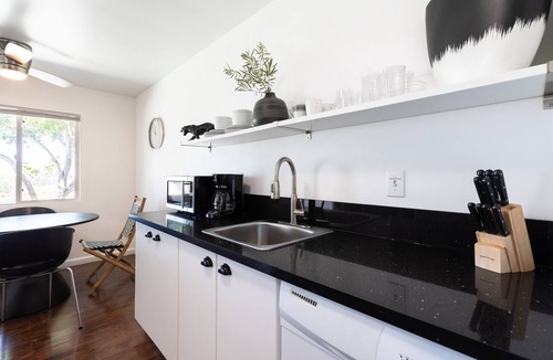 Desert Hot Springs Apartment | C3- Modern Black & White Interior w/a Warm Boho Edge