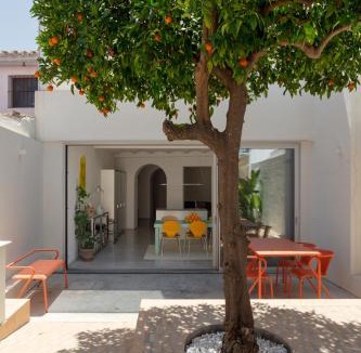 Carrion De Los Cespedes Apartment | Design & art, patio with orange tree, near Seville