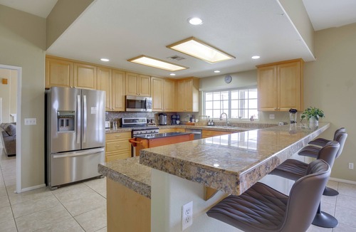 Desert Hot Springs Cottage | Spacious Desert Haven! Saltwater Pool & Spa BBQ