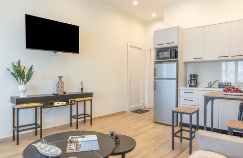 Kamari Apartment | Studio 'Next To The Wave 1' with Sea View and Private Terrace