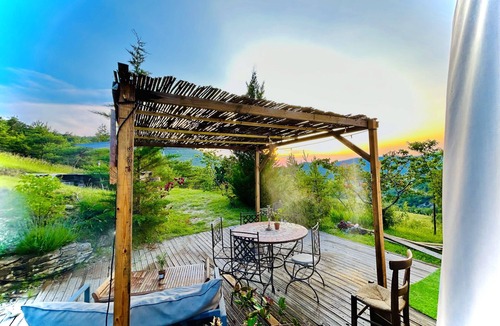 Rochebrune Cottage | Unusual stay in a comfortable contemporary yurt - 3ha site with complete privacy