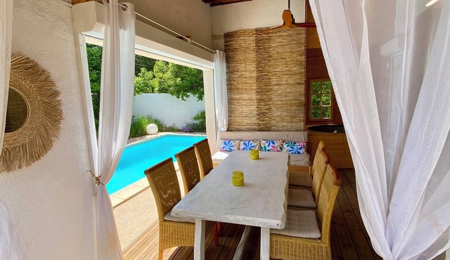 Charming villa with private pool, spa and lush garden.