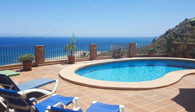 Detached villa with fantastic views and a private swimming pool.