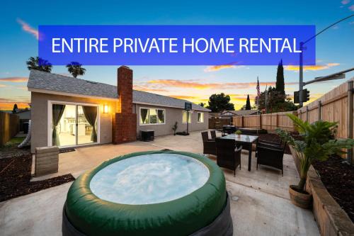 Entire Private Home with Hot Tub, Garage, King Bed, 3 Bedrooms 2 Bathrooms, Available Now