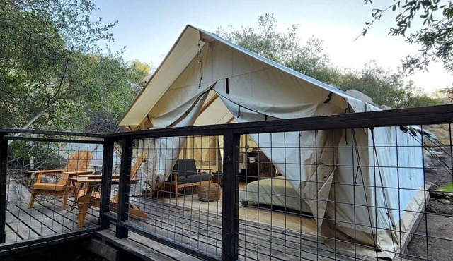 Incredible Modern Tented Cabin with Tiny Deck Surrounded by Nature in California