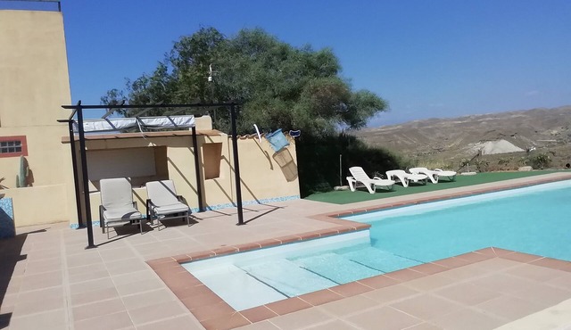 Peace and views in this off the beaten track chalet, set in the tabernas desert.