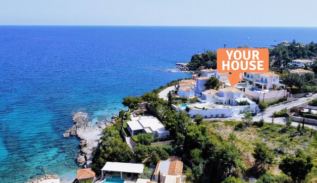 Unique seafront pool villa with infinity sea view